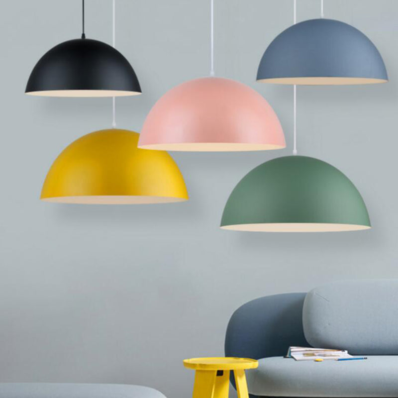 Modern Metal Dome Pendant Light For Dining Room - Contemporary Hanging Fixture