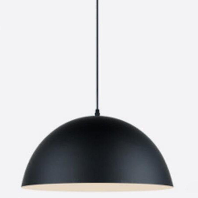 Modern Metal Dome Pendant Light For Dining Room - Contemporary Hanging Fixture Black