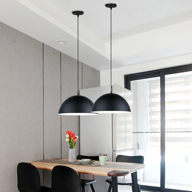 Modern Metal Dome Pendant Light For Dining Room - Contemporary Hanging Fixture