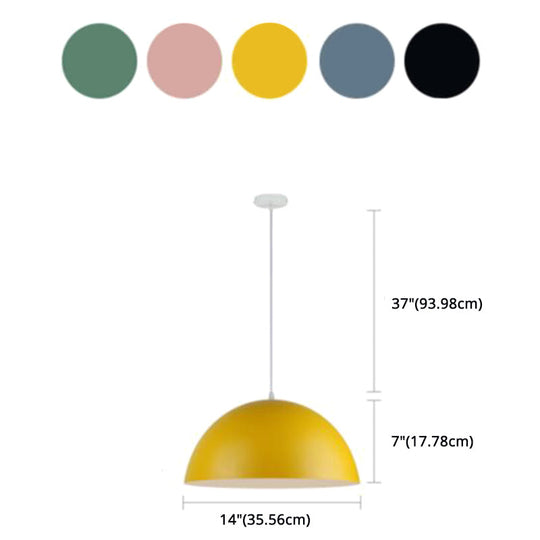 Modern Metal Dome Pendant Light For Dining Room - Contemporary Hanging Fixture