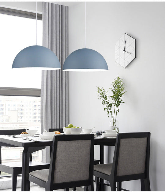 Modern Metal Dome Pendant Light For Dining Room - Contemporary Hanging Fixture