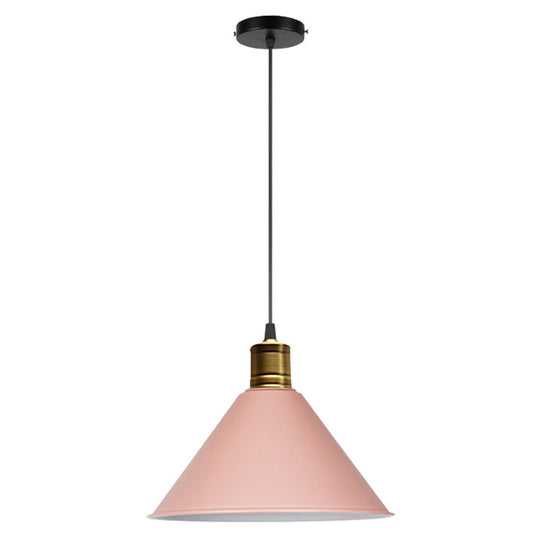 Nordic Conical Pendant Lamp - Stylish Metal Restaurant Down Lighting Pink