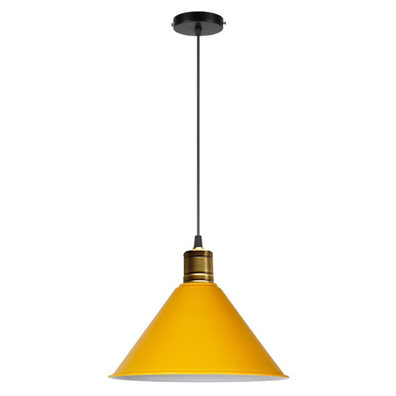 Nordic Conical Pendant Lamp - Stylish Metal Restaurant Down Lighting Yellow