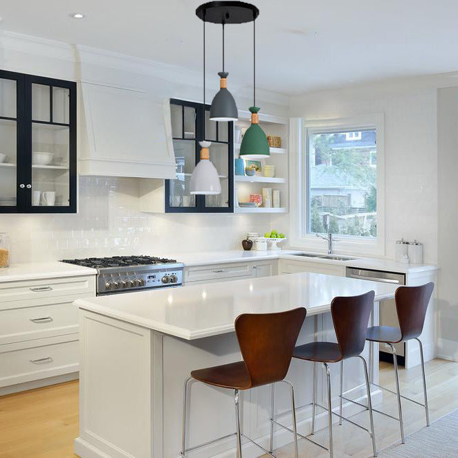 Sleek Hanging Ceiling Pendant Light With Tapered Metal Shade - Perfect For Dining Rooms