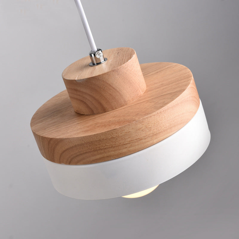 Contemporary Wood Shade Pendant Light Fixture For Dining Room Ceiling