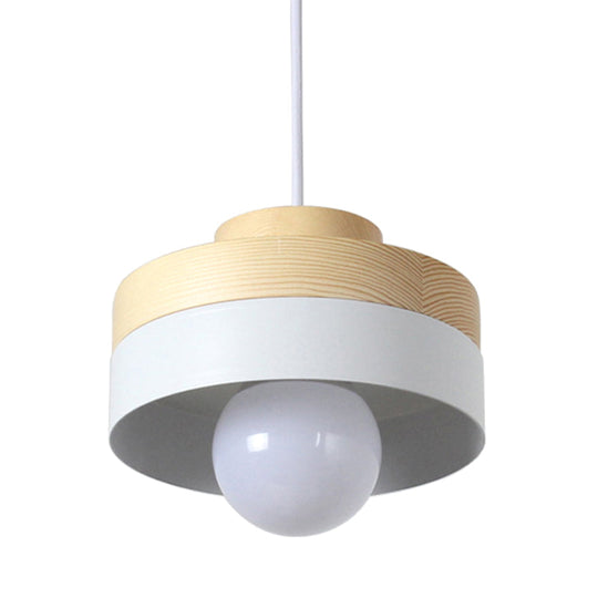 Contemporary Wood Shade Pendant Light Fixture For Dining Room Ceiling