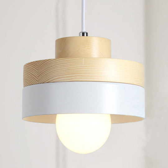 Contemporary Wood Shade Pendant Light Fixture For Dining Room Ceiling