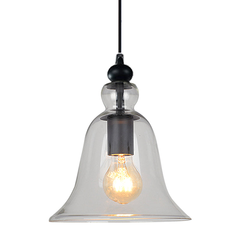 Industrial Style Bell Pendant Light Fixture - Ideal For Restaurants Glass Hanging