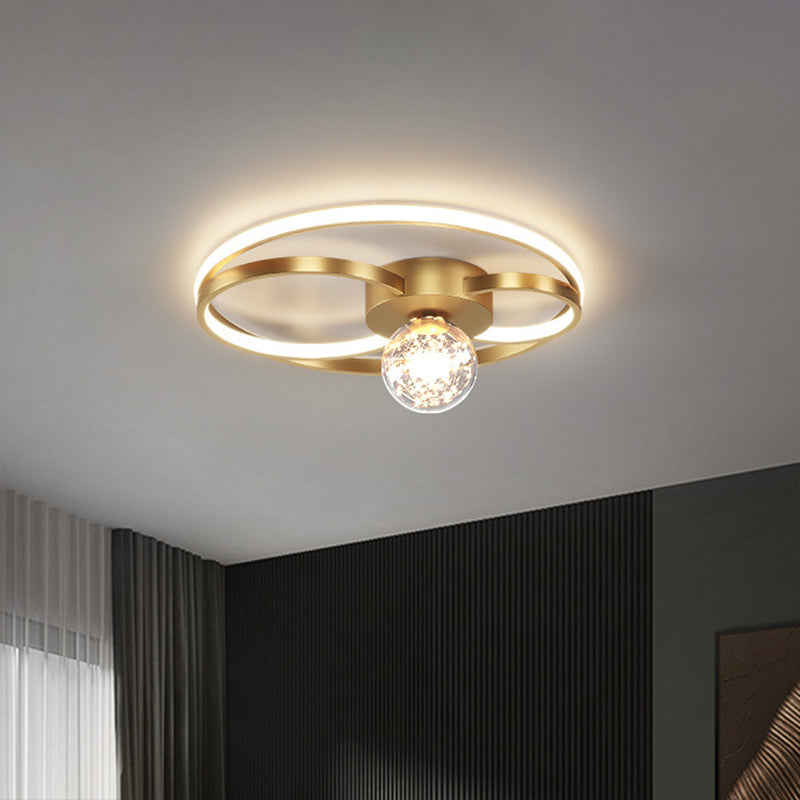 Led Flush Mount Ceiling Light Fixture - Modern Black Round Close To Lighting With Metal Shade