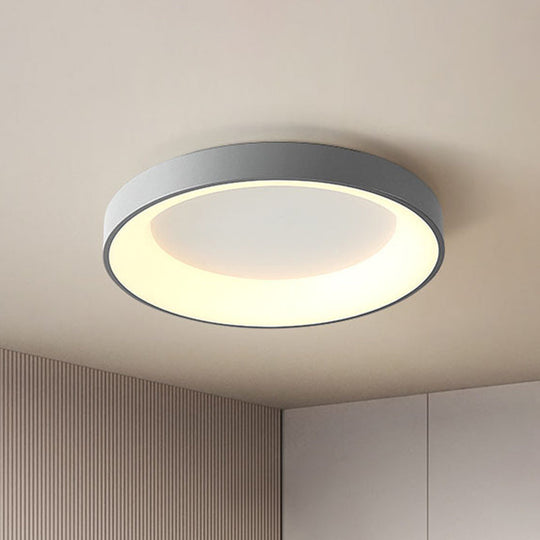 Modern Circle Ceiling Light: Acrylic Fixture For Bedroom Close-To-Ceiling Mount Grey / White 12