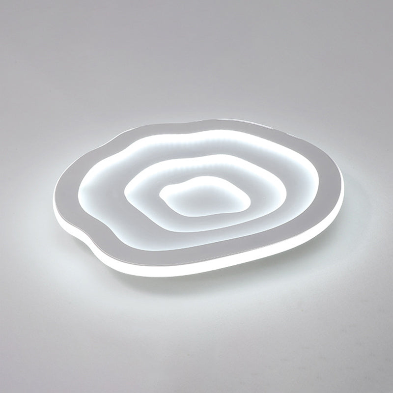 White Flower Led Flush Mount Ceiling Light With Minimalist Acrylic Design