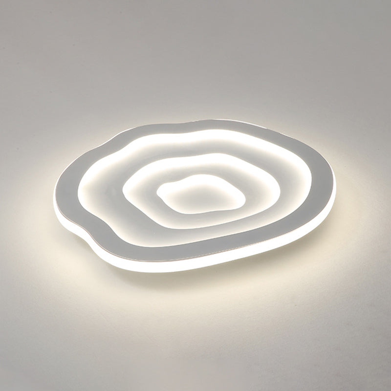 White Flower Led Flush Mount Ceiling Light With Minimalist Acrylic Design