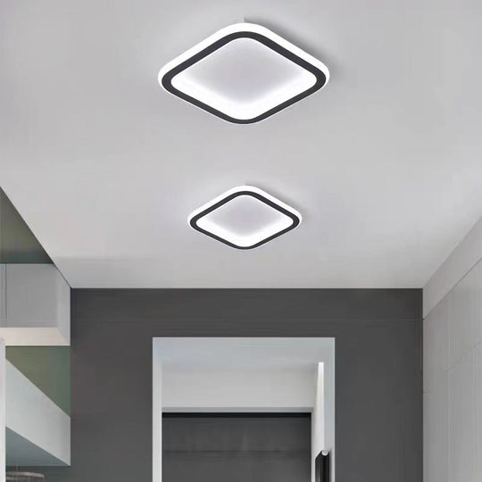 Black Metal Geometric Led Flush Mount Ceiling Light Fixture