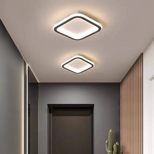 Black Metal Geometric Led Flush Mount Ceiling Light Fixture