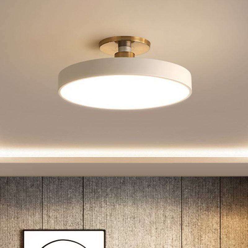 Modern Led Acrylic Semi Flush Mount Ceiling Light Fixture With Circular Ring Design White /