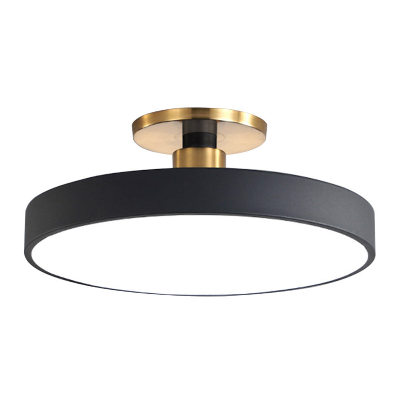 Modern Led Acrylic Semi Flush Mount Ceiling Light Fixture With Circular Ring Design