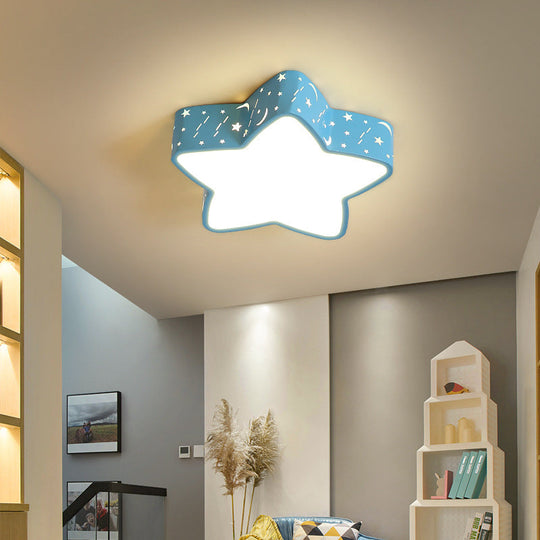 Minimalist Led Star Flush Mount Ceiling Light For Bedrooms