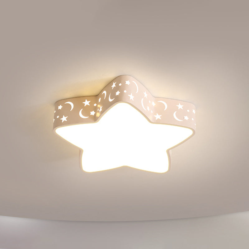 Minimalist Led Star Flush Mount Ceiling Light For Bedrooms White / 16