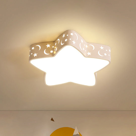 Minimalist Led Star Flush Mount Ceiling Light For Bedrooms