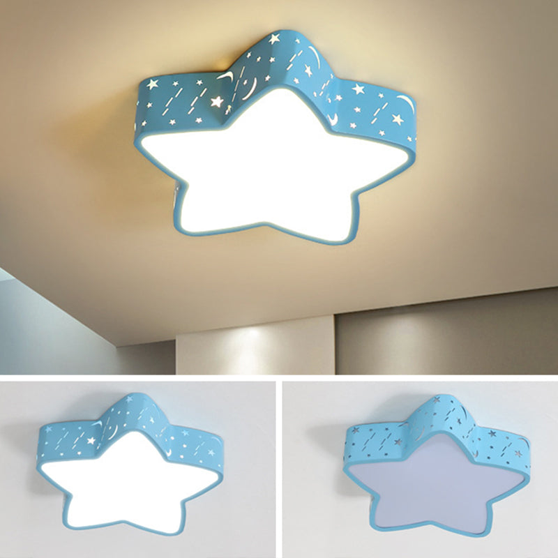 Minimalist Led Star Flush Mount Ceiling Light For Bedrooms