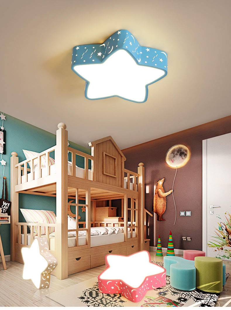 Minimalist Led Star Flush Mount Ceiling Light For Bedrooms