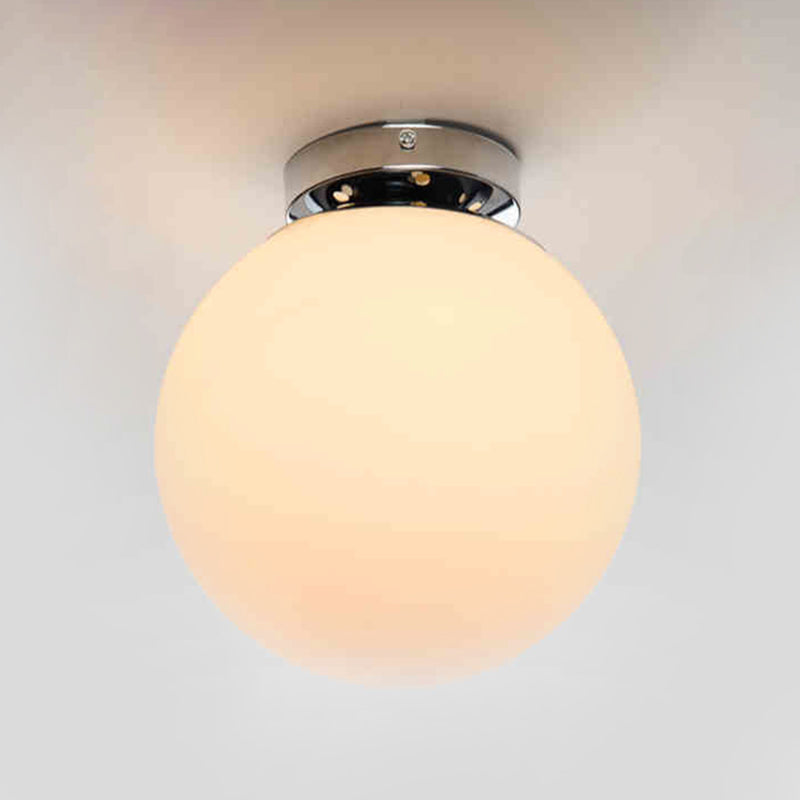 Modern Spherical Glass Flush Mount Ceiling Light Fixture - White / 6