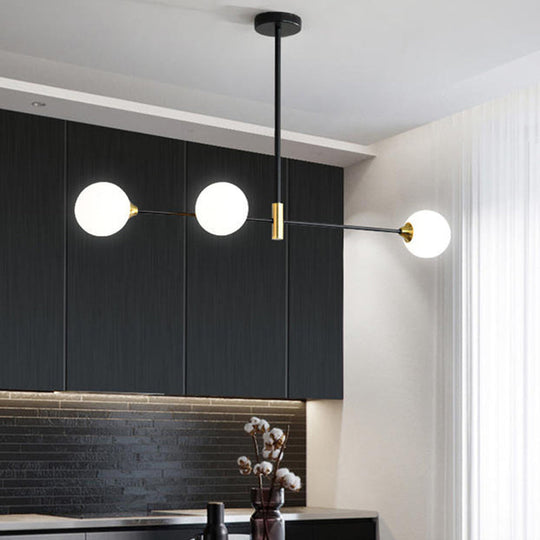 Black Metal Island Pendant Lighting With Modern Minimalist Design For Dining Table