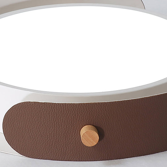 White/Brown Nordic Style Ceiling Lamp With Diffuser - 16/19.5 Diameter