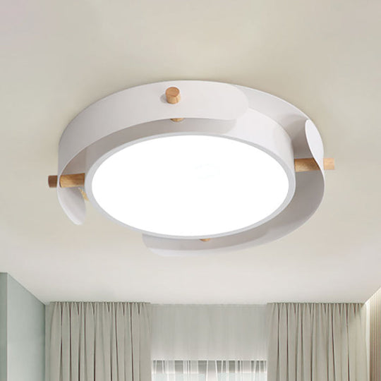 White/Brown Nordic Style Ceiling Lamp with Diffuser - 16"/19.5" Diameter