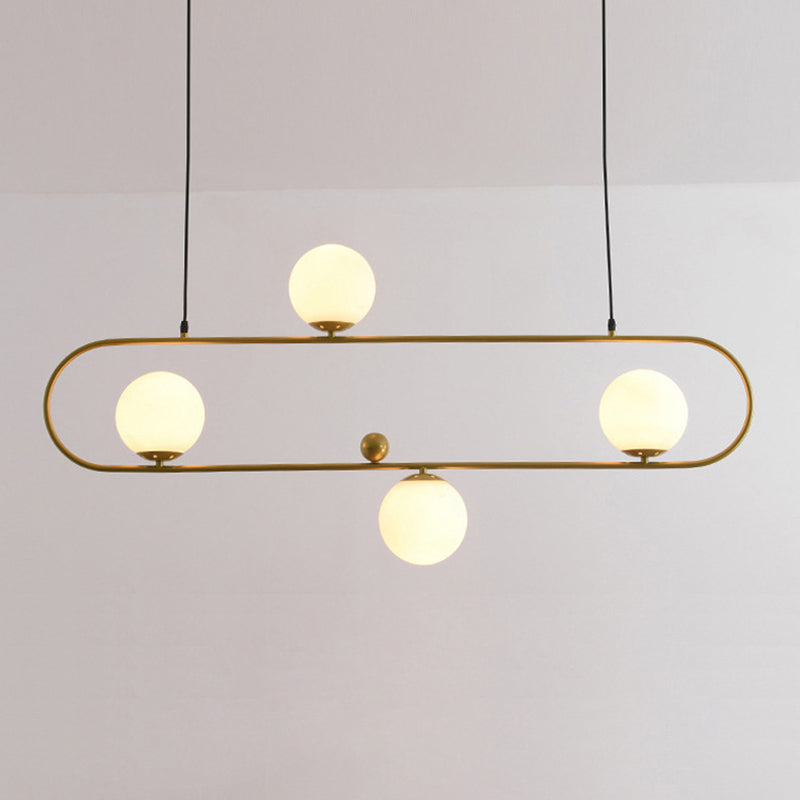 Minimalist Ellipse Pendant Light: Modern Glass Globe Ceiling Fixture For Living Room Island