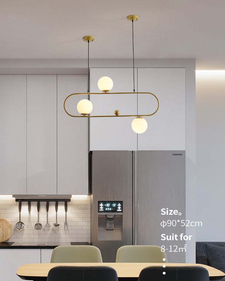 Minimalist Ellipse Pendant Light: Modern Glass Globe Ceiling Fixture For Living Room Island