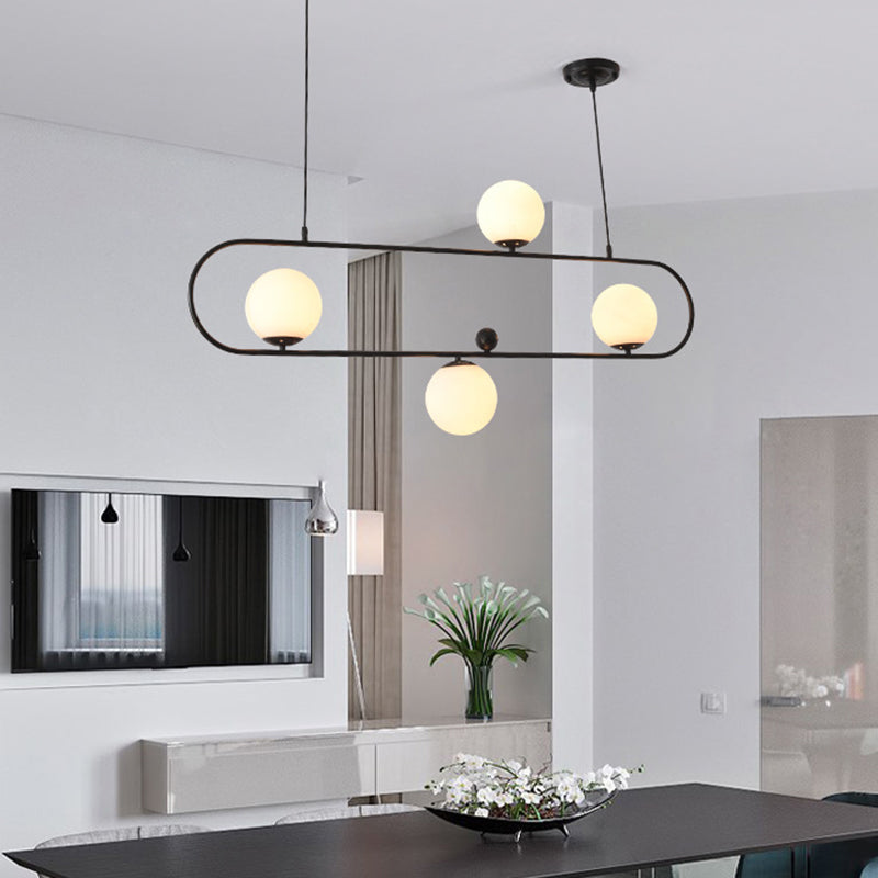 Minimalist Ellipse Pendant Light: Modern Glass Globe Ceiling Fixture For Living Room Island 4 /