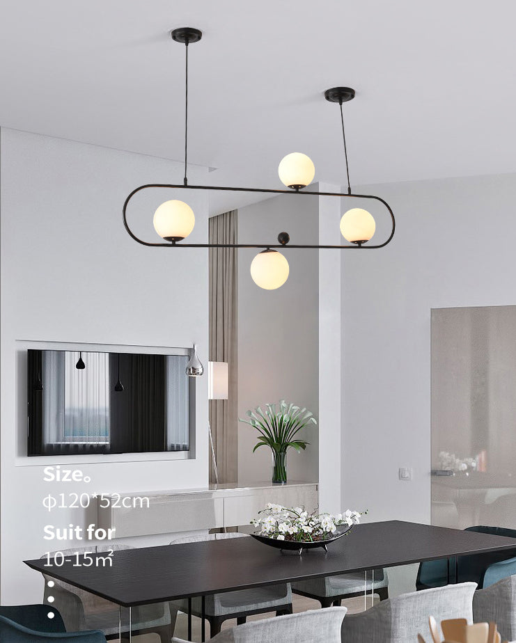 Minimalist Ellipse Pendant Light: Modern Glass Globe Ceiling Fixture For Living Room Island