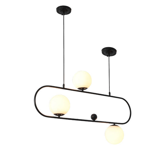 Minimalist Ellipse Pendant Light: Modern Glass Globe Ceiling Fixture For Living Room Island