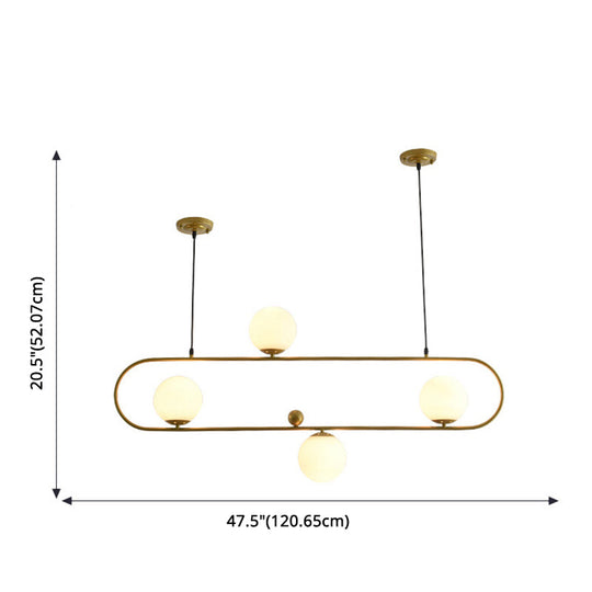 Minimalist Ellipse Pendant Light: Modern Glass Globe Ceiling Fixture For Living Room Island