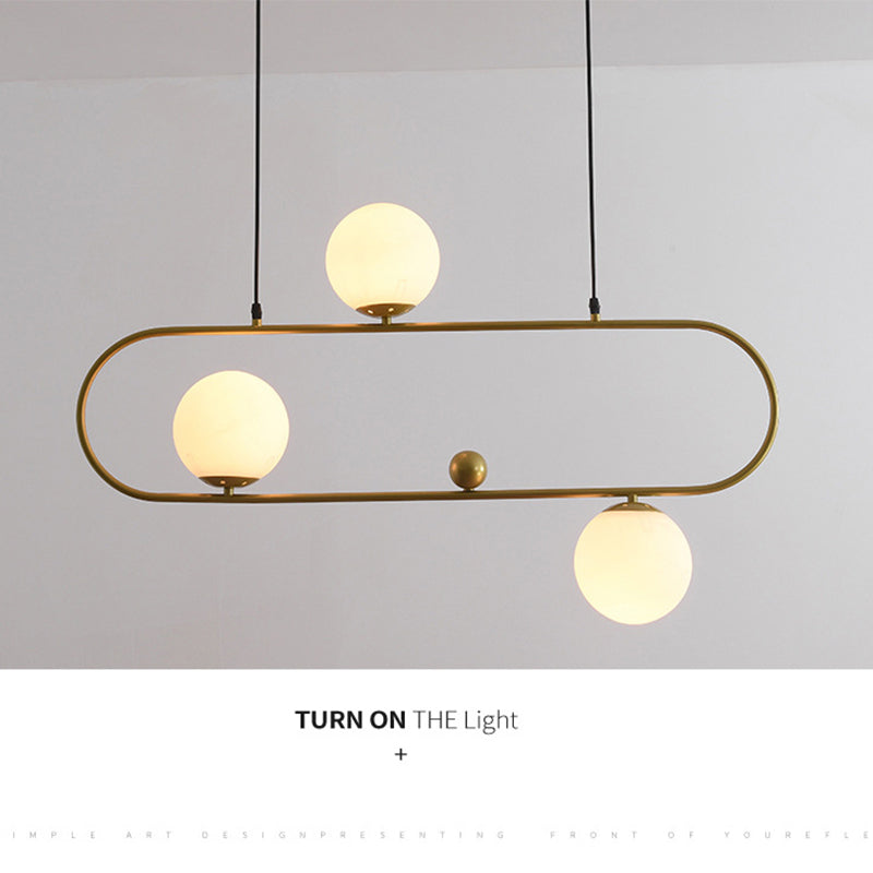 Minimalist Ellipse Pendant Light: Modern Glass Globe Ceiling Fixture For Living Room Island