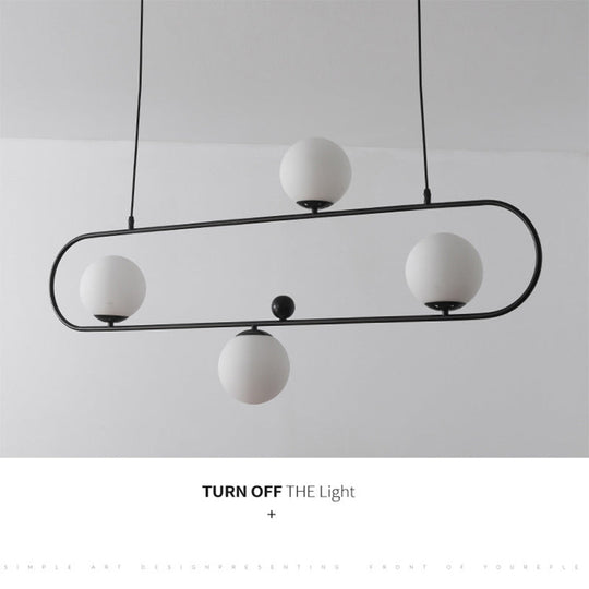 Minimalist Ellipse Pendant Light: Modern Glass Globe Ceiling Fixture For Living Room Island