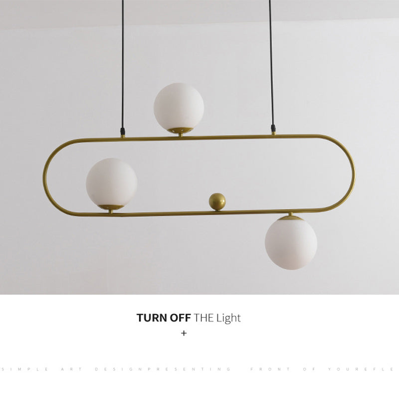 Minimalist Ellipse Pendant Light: Modern Glass Globe Ceiling Fixture For Living Room Island