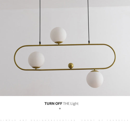 Minimalist Ellipse Pendant Light: Modern Glass Globe Ceiling Fixture For Living Room Island