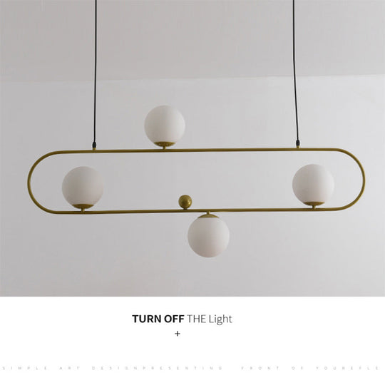 Minimalist Ellipse Pendant Light: Modern Glass Globe Ceiling Fixture For Living Room Island