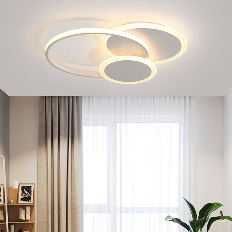 Modern Acrylic Circle Flush Mount Ceiling Light For Bedroom White / 16.5 Round