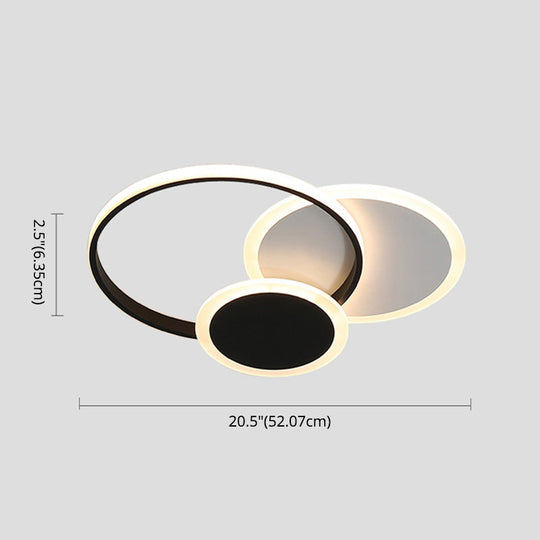 Modern Acrylic Circle Flush Mount Ceiling Light For Bedroom