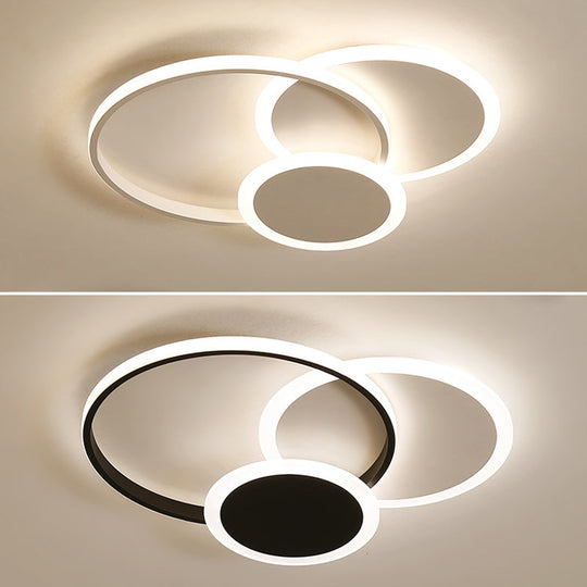 Modern Acrylic Circle Flush Mount Ceiling Light For Bedroom