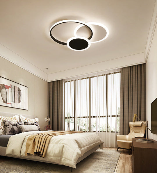 Modern Acrylic Circle Flush Mount Ceiling Light For Bedroom