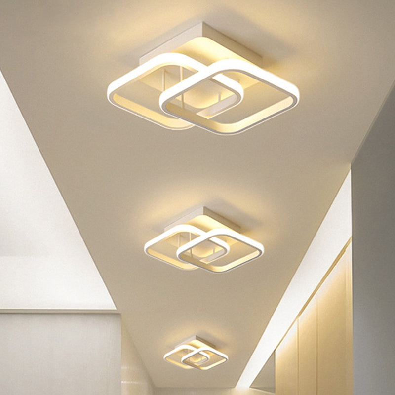 Acrylic Semi Flush Mount Light: Stylish Geometric Fixture For Hallway