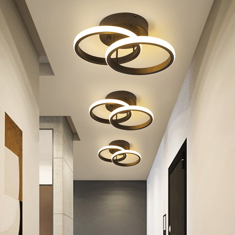 Acrylic Semi Flush Mount Light: Stylish Geometric Fixture For Hallway