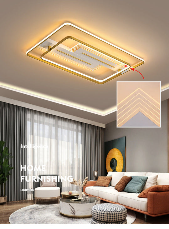 Modern Geometric Flush Mount Ceiling Light For Living Room