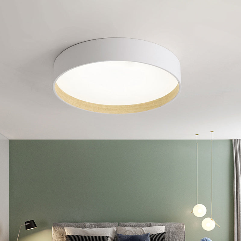 Metallic Modern Drum Flush Mount Ceiling Light Fixture