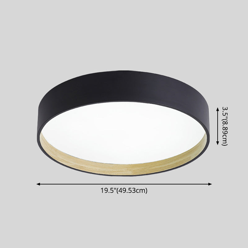 Metallic Modern Drum Flush Mount Ceiling Light Fixture