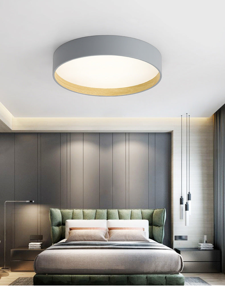 Metallic Modern Drum Flush Mount Ceiling Light Fixture